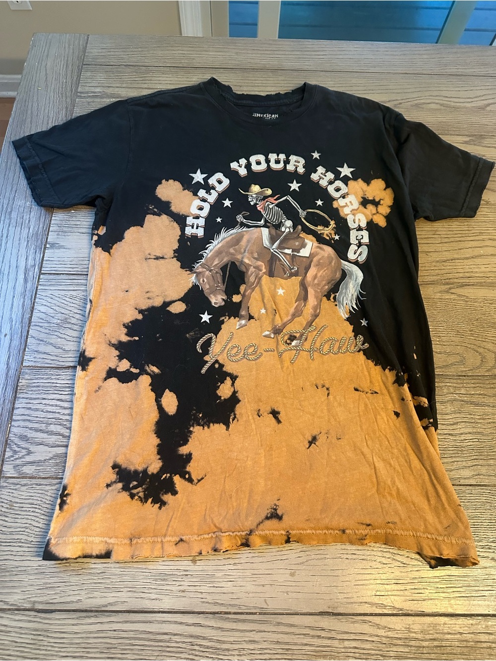 Hold Your Horses Graphic Short-Sleeve Tee - Black & Orange